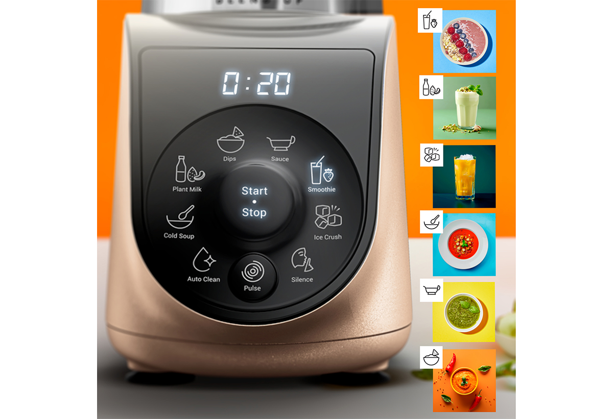 Απεικονίζονται οι λειτουργίες του μπλέντερ.